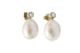 Boucles d'oreilles Boucles d'oreilles puces en or 14 carats, diamants et perles 58 Facettes 12398