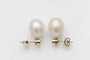 Boucles d'oreilles Boucles d'oreilles puces en or 14 carats, diamants et perles 58 Facettes 12398