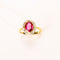 Bague 55.5 Bague ancienne en or jaune, platine, rubis synthétique et diamants 58 Facettes LMB-356