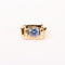 Bague 55.5 Bague Tank en or rose et spinelle synthétique taille émeraude 58 Facettes LMB-352