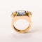 Bague 55.5 Bague Tank en or rose et spinelle synthétique taille émeraude 58 Facettes LMB-352