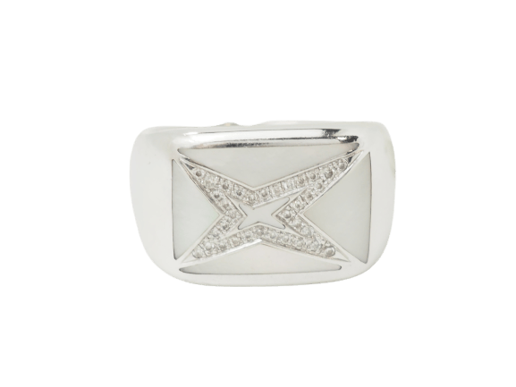Bague 50 Mauboussin Grande Vie - Bague en or blanc, nacre et diamants 58 Facettes 33601