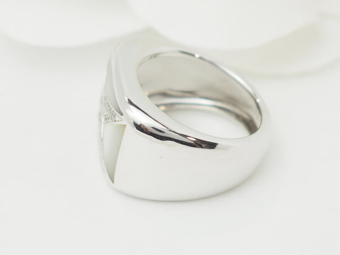 Bague 50 Mauboussin Grande Vie - Bague en or blanc, nacre et diamants 58 Facettes 33601