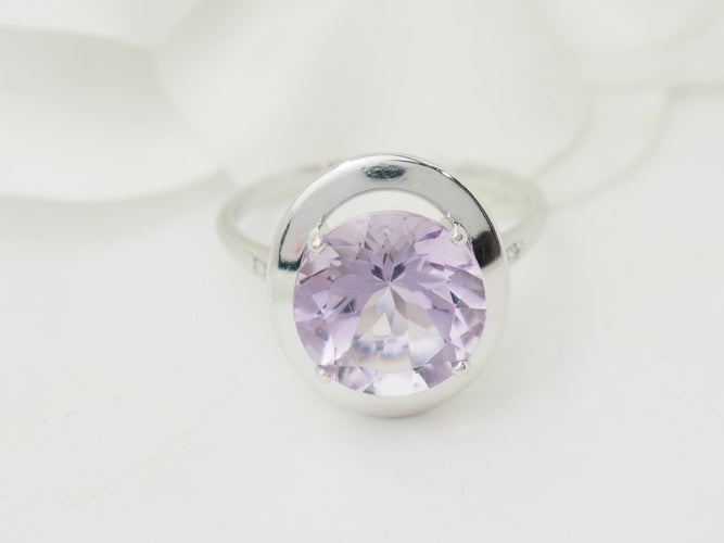 Bague 56 Mauboussin - Bague en or blanc, améthyste et diamants 58 Facettes 33602
