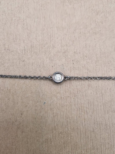 Bracelet Tiffany & Co. Elsa Peretti Diamonds by the Yard - Bracelet en argent et diamants 58 Facettes CV-075