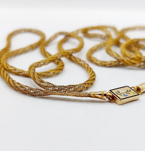 Collier Sautoir géorgien en or 18k, mailles cannetille 58 Facettes A07527