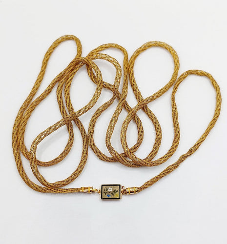 Collier Sautoir géorgien en or 18k, mailles cannetille 58 Facettes A07527
