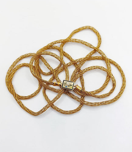 Collier Sautoir géorgien en or 18k, mailles cannetille 58 Facettes A07527