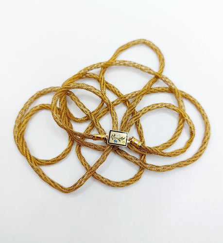 Collier Sautoir géorgien en or 18k, mailles cannetille 58 Facettes A07527