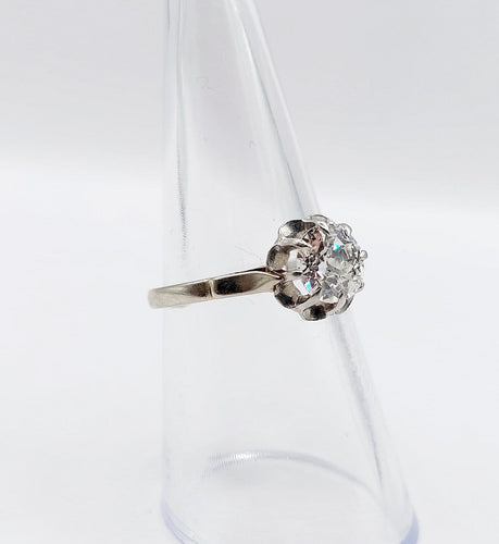 Bague 53 Bague solitaire Art déco en or blanc et platine avec diamant 58 Facettes A07532