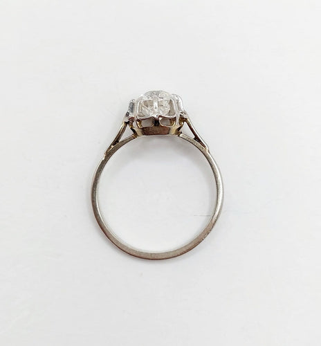 Bague 53 Bague solitaire Art déco en or blanc et platine avec diamant 58 Facettes A07532