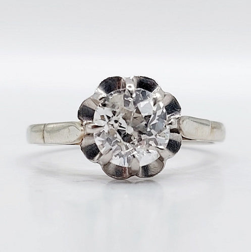 Bague 53 Bague solitaire Art déco en or blanc et platine avec diamant 58 Facettes A07532