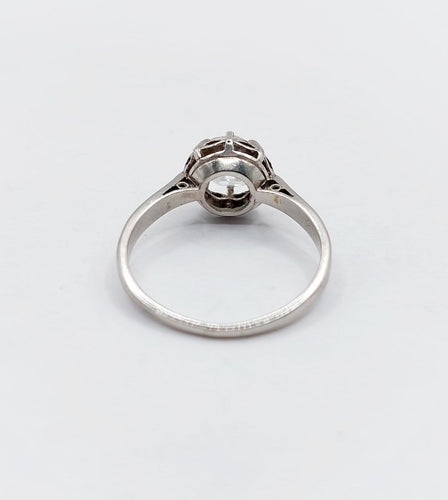 Bague 53 Bague solitaire Art déco en or blanc et platine avec diamant 58 Facettes A07532