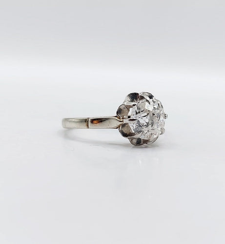Bague 53 Bague solitaire Art déco en or blanc et platine avec diamant 58 Facettes A07532
