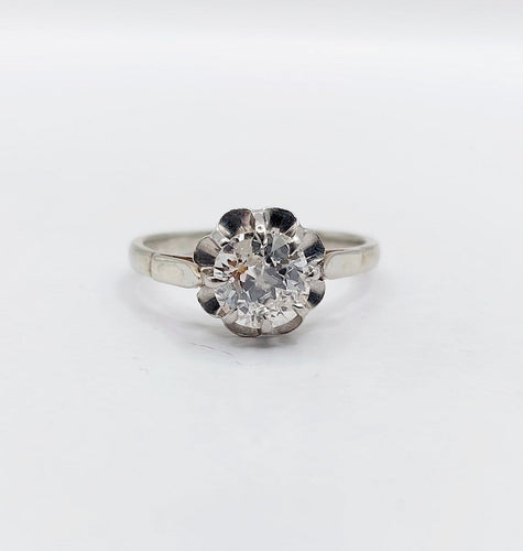 Bague 53 Bague solitaire Art déco en or blanc et platine avec diamant 58 Facettes A07532
