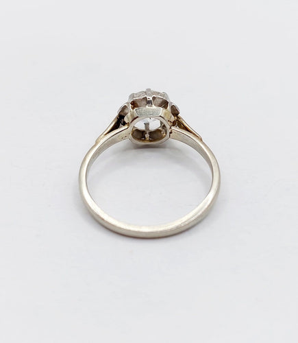 Bague 53 Bague solitaire Art déco en or blanc et platine avec diamant 58 Facettes A07532