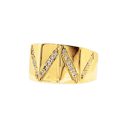 Bague 51 Bague lignes de diamants en or jaune 58 Facettes 35756