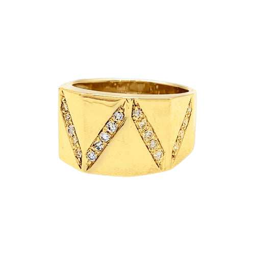 Bague 51 Bague lignes de diamants en or jaune 58 Facettes 35756
