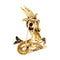 Boucles d'oreilles Capricorne - Broche-clip en or jaune, rubis et saphirs 58 Facettes 35785