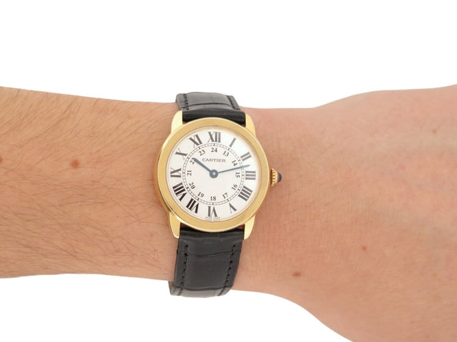 Montre Cartier Ronde Solo - Montre 29 mm en or jaune et acier 58 Facettes 275588