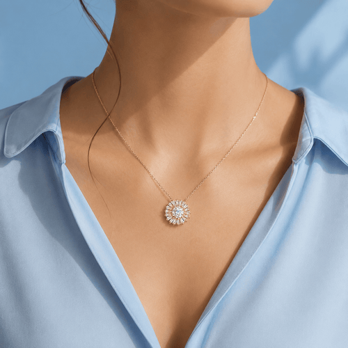Collier Collier fleur en or jaune 18K et diamants 1,06 ct 58 Facettes 1787