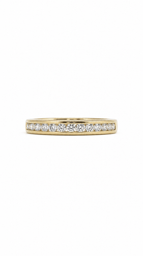 Bague 52 Demi-alliance - Bague en or jaune 18K et diamants 58 Facettes LP 1076/ANNB