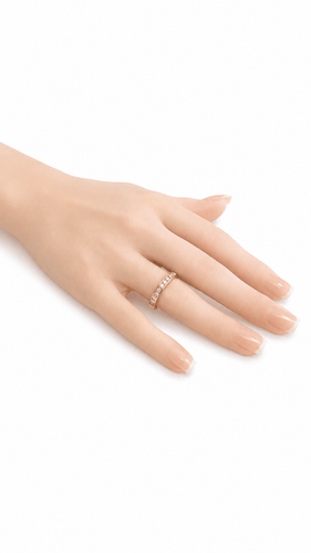 Bague 52 Demi-alliance - Bague en or jaune 18K et diamants 58 Facettes LP 1076/ANNB