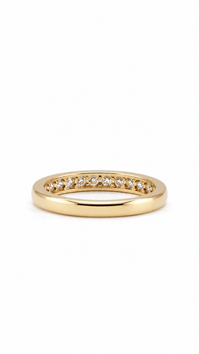 Bague 52 Demi-alliance - Bague en or jaune 18K et diamants 58 Facettes LP 1076/ANNB