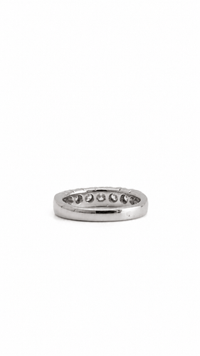 Bague 51 Demi-alliance - Bague en or gris 18K et diamants 58 Facettes LP 1632/UNNB