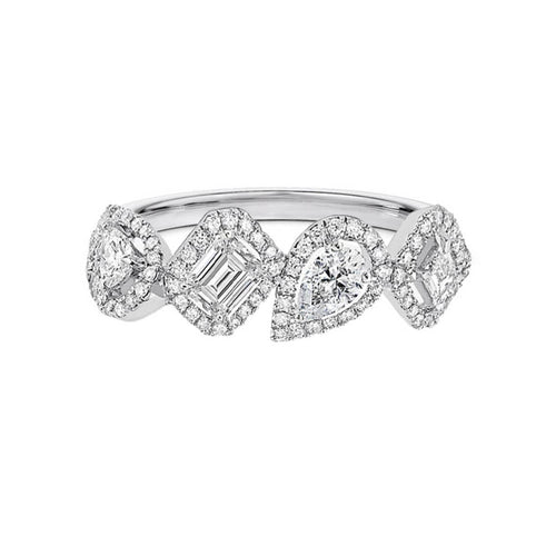 Bague 53 Aitches Teide - Bague en or blanc 18K et diamants 58 Facettes GBR1067WG