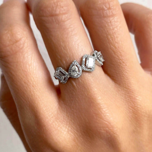 Bague 53 Aitches Teide - Bague en or blanc 18K et diamants 58 Facettes GBR1067WG