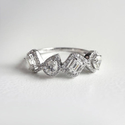 Bague 53 Aitches Teide - Bague en or blanc 18K et diamants 58 Facettes GBR1067WG