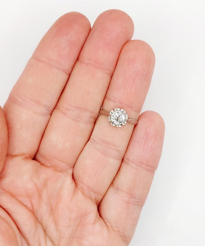Bague 50 Bague solitaire Art déco en platine et diamant 0,70 ct 58 Facettes A07355