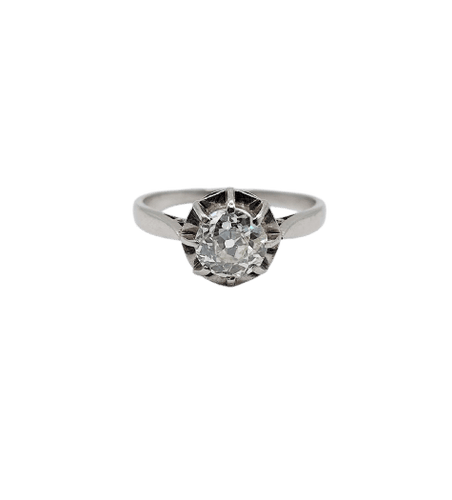 Bague 50 Bague solitaire Art déco en platine et diamant 0,70 ct 58 Facettes A07355
