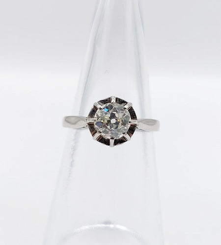 Bague 50 Bague solitaire Art déco en platine et diamant 0,70 ct 58 Facettes A07355