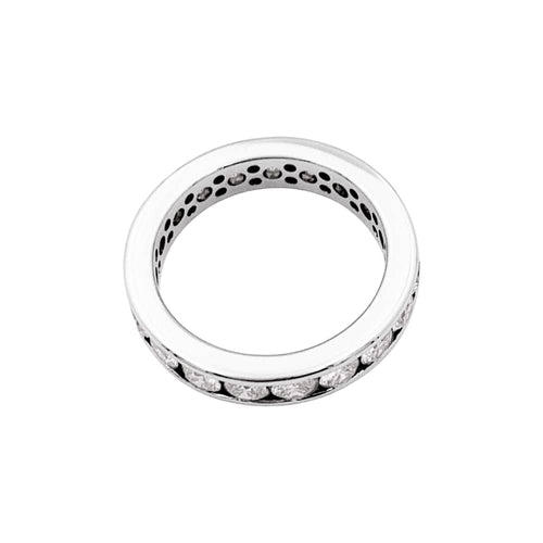 Bague 53 Alliance tour complet en or blanc et diamants 58 Facettes 35627