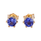 Boucles d'oreilles Boucles d'oreilles en or jaune, tanzanites et diamants 58 Facettes E0027