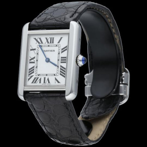 Montre Cartier Tank Solo - Montre quartz en cuir noir 58 Facettes MT45768