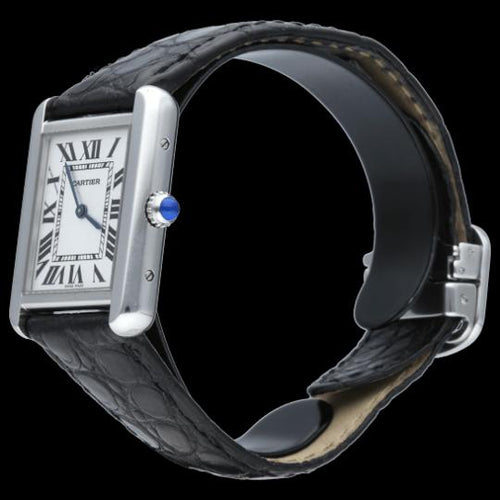 Montre Cartier Tank Solo - Montre quartz en cuir noir 58 Facettes MT45768