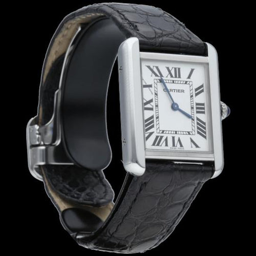 Montre Cartier Tank Solo - Montre quartz en cuir noir 58 Facettes MT45768