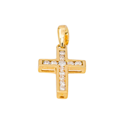 Pendentif Pendentif religieux croix en or jaune et diamants 58 Facettes 5765224CN