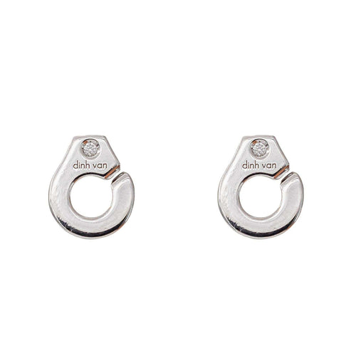 Boucles d'oreilles Dinh Van Menottes - Boucles d'oreilles en or blanc et diamants 58 Facettes 5679167RV
