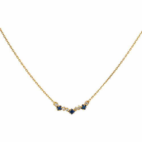 Collier Collier maille forçat en or jaune, saphirs et diamants 58 Facettes 5742001CN
