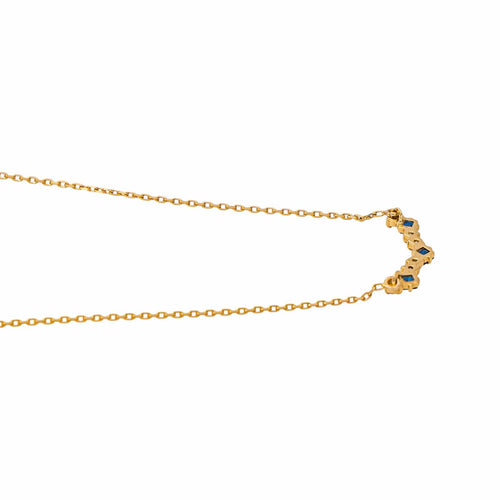 Collier Collier maille forçat en or jaune, saphirs et diamants 58 Facettes 5742001CN