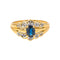 Bague 54 Bague en or jaune et blanc avec saphir et diamants 58 Facettes 5741987CN