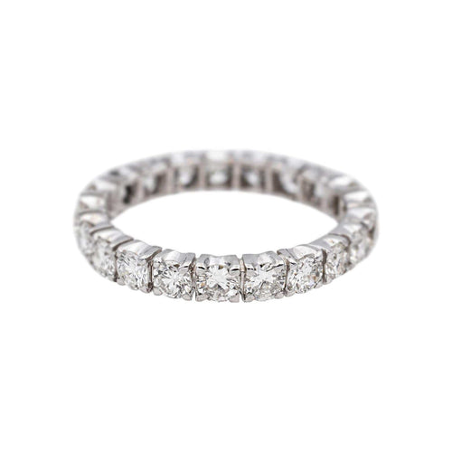 Bague 59 Alliance américaine - Bague en or blanc et diamants 58 Facettes 5290543RV