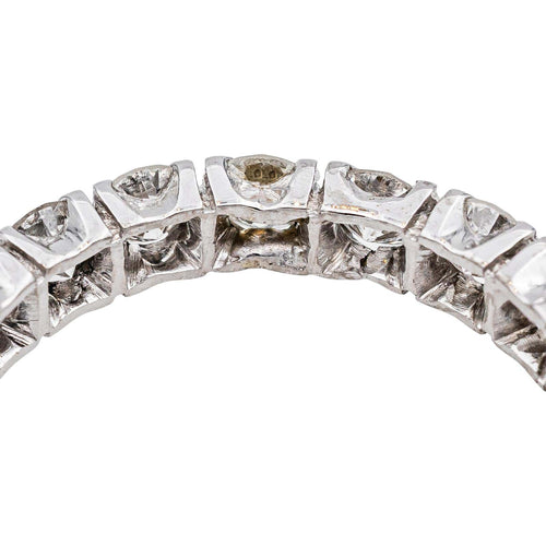 Bague 59 Alliance américaine - Bague en or blanc et diamants 58 Facettes 5290543RV