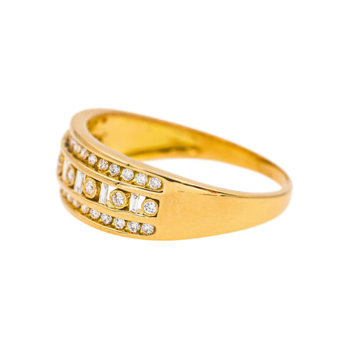 Bague 57 Bague bandeau en or jaune et diamants 58 Facettes 5276267RV