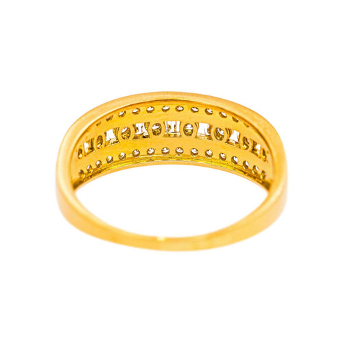 Bague 57 Bague bandeau en or jaune et diamants 58 Facettes 5276267RV