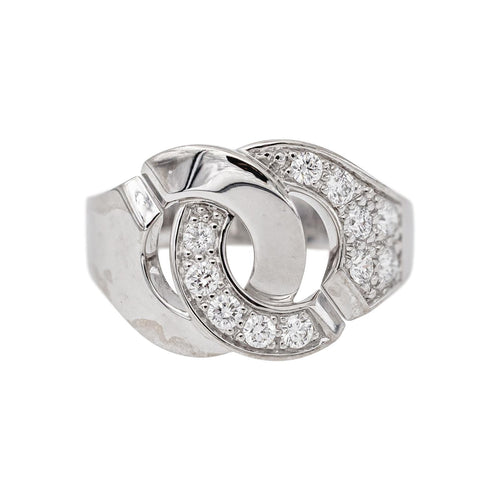 Bague 51 Dinh Van Menottes - Bague en or blanc et diamants 58 Facettes 5742062CN